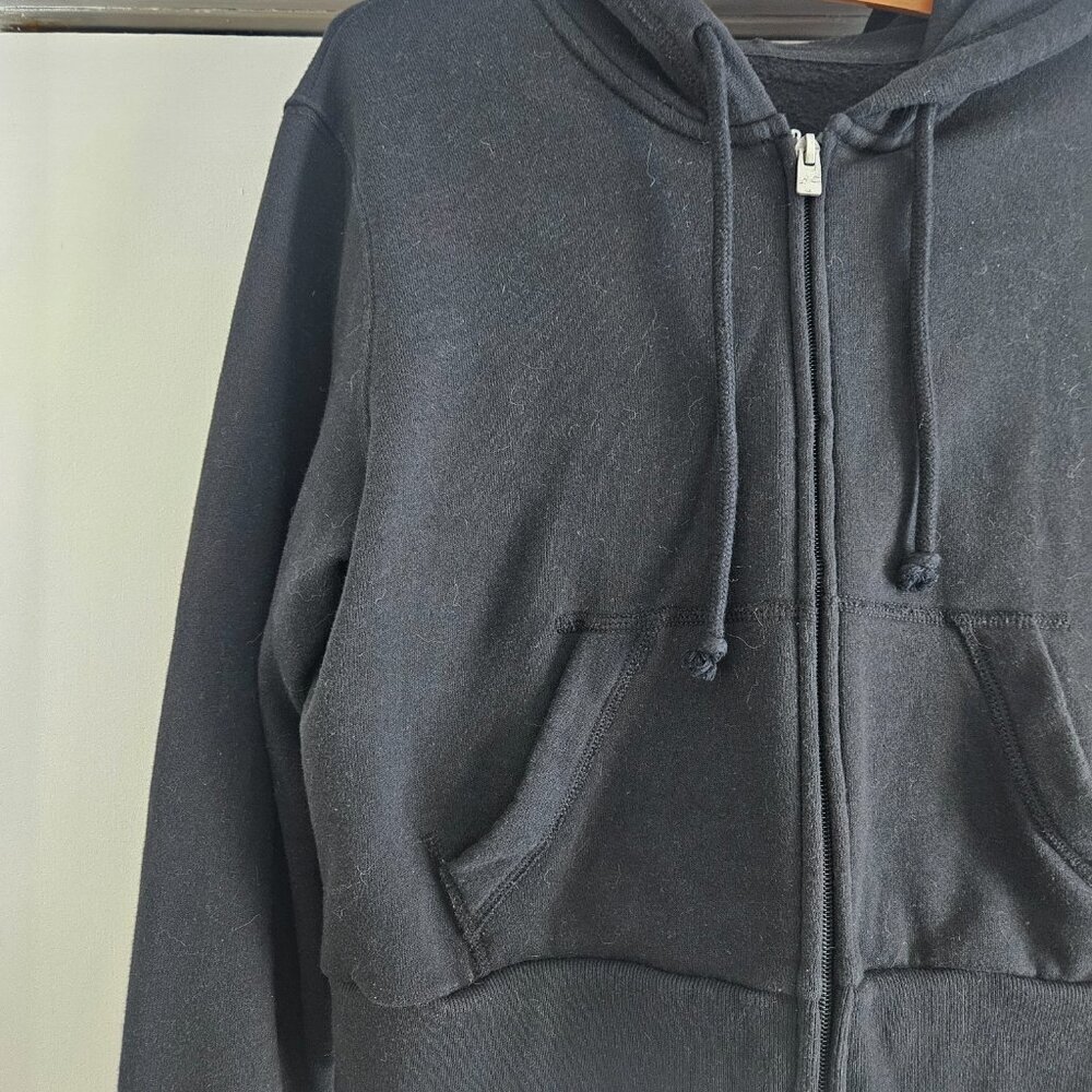 Hollister Black Feel Good Fleece Zip Up Small Hoodie Sweatshirt - Picture 2 of 7
